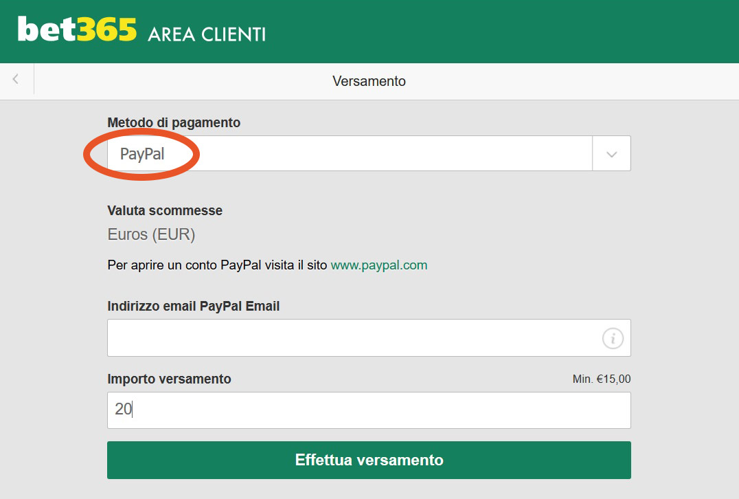 come ricaricare il conto paypal